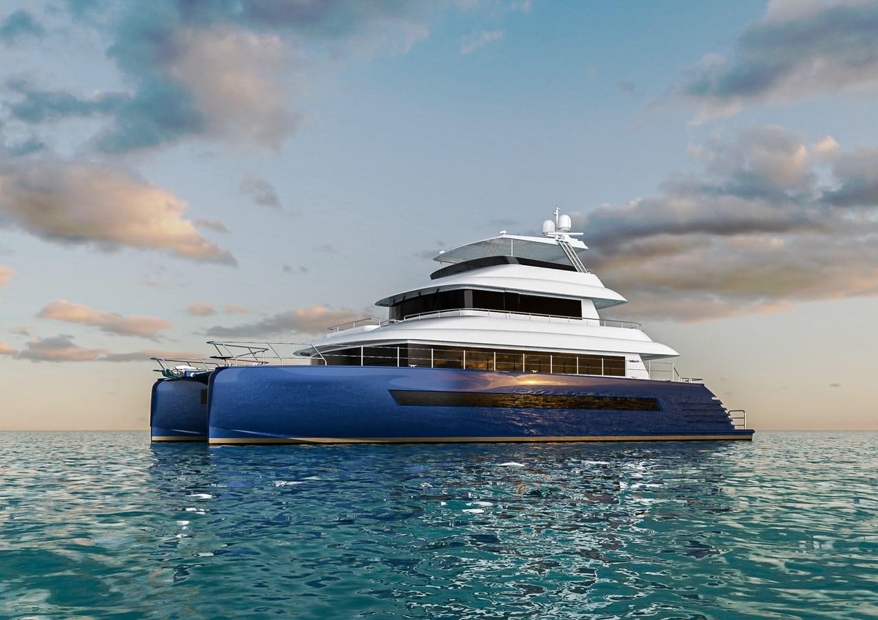 a boat in the water aboard STELLARCAT AL2502 Yacht for Sale