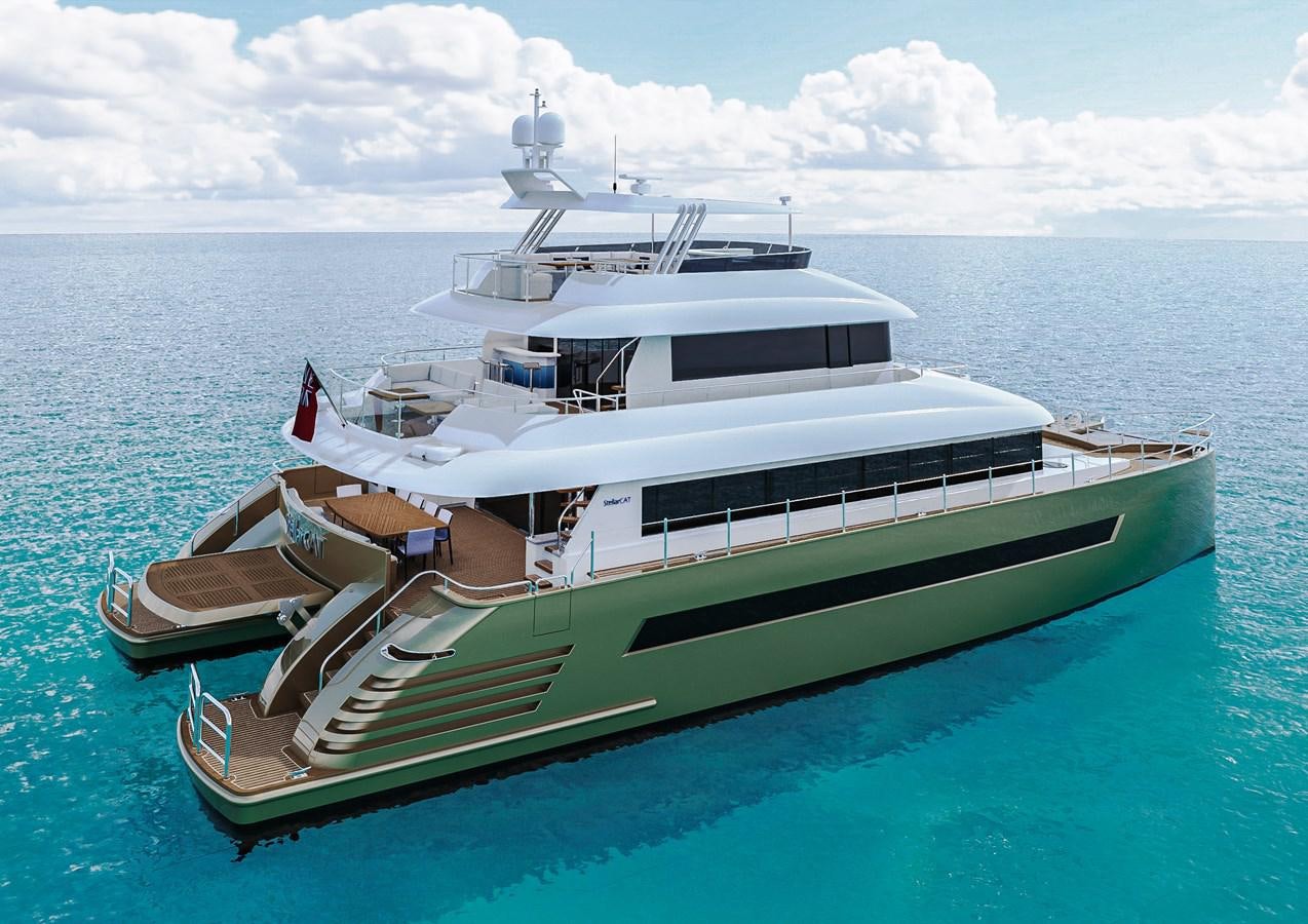 a boat on the water aboard STELLARCAT AL2502 Yacht for Sale