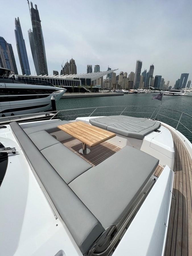 a view of a city from a window of a building aboard 2023 SUNSEEKER 74 SPORTS  XPS Yacht for Sale