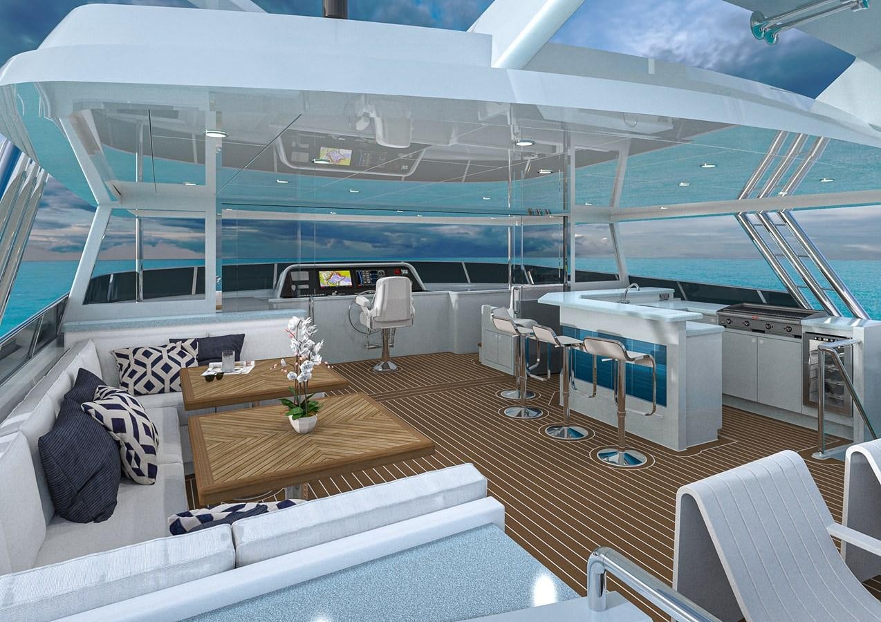 a large lounge area with a table and chairs aboard STELLARCAT AL2002 Yacht for Sale