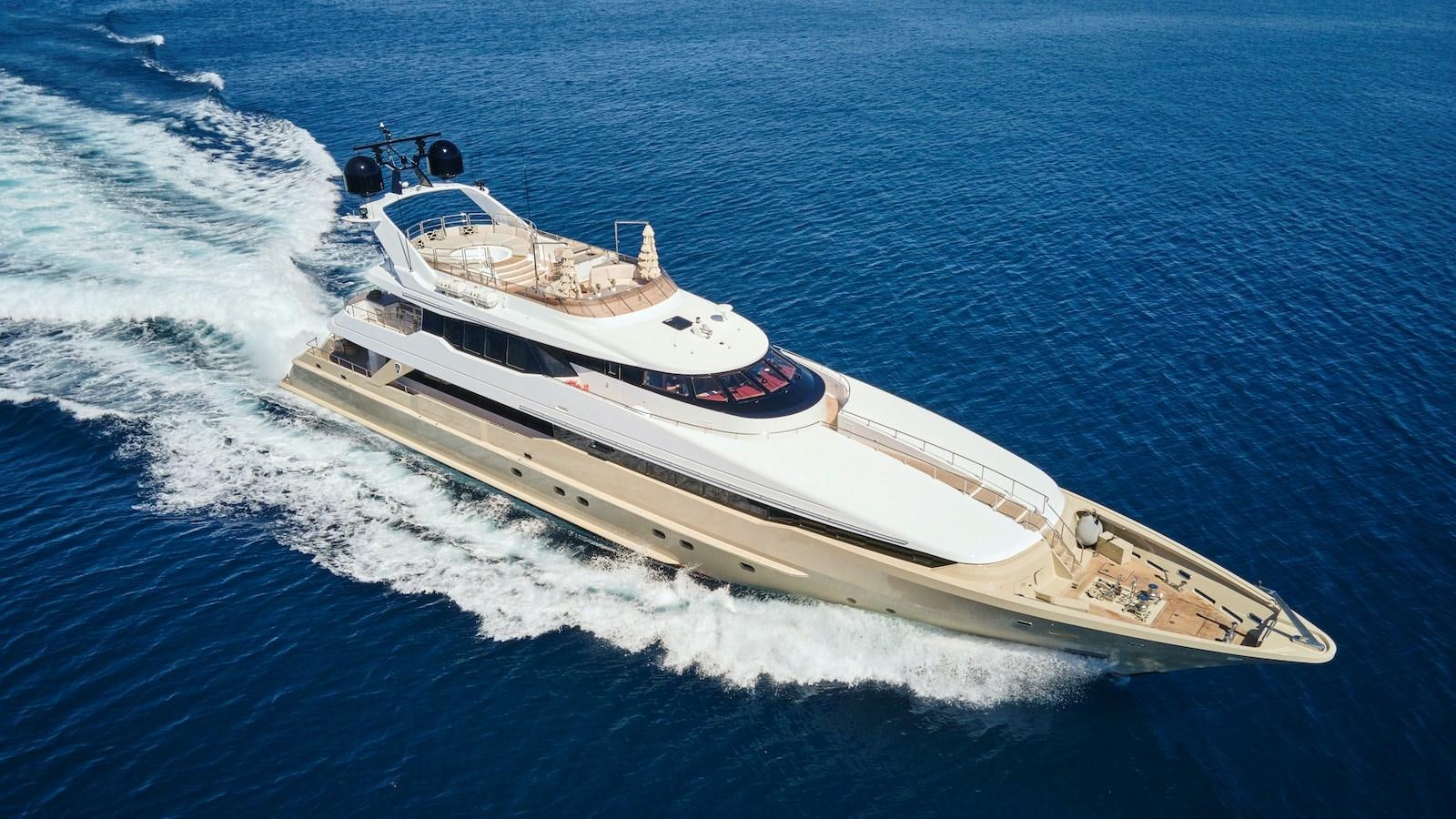 a white boat on the water aboard DALOLI Yacht for Sale