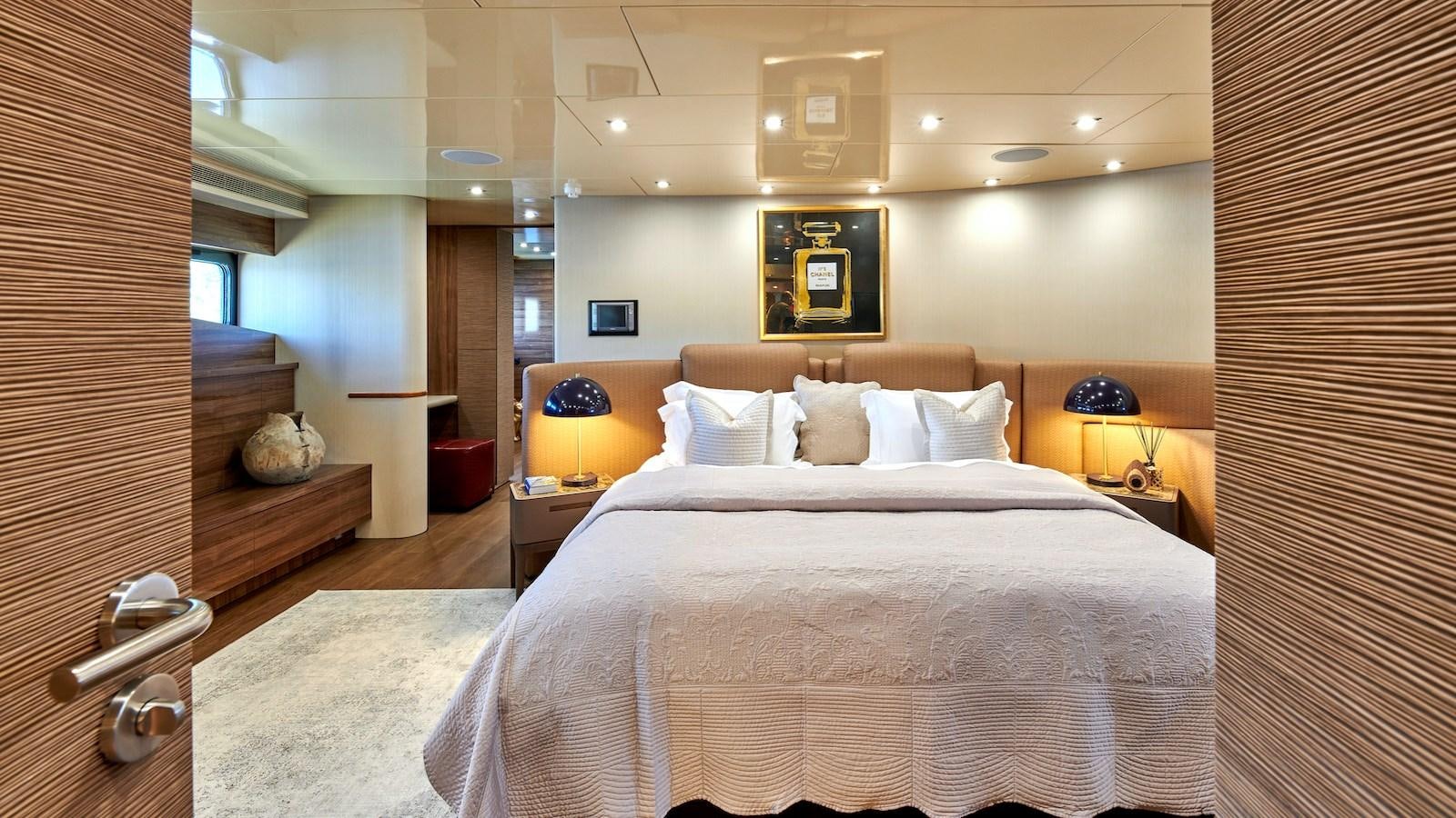 a bed in a room aboard DALOLI Yacht for Sale