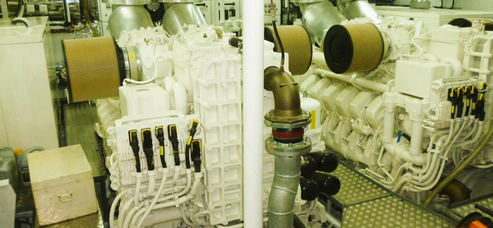 a large group of white tubes aboard AETEA Yacht for Sale