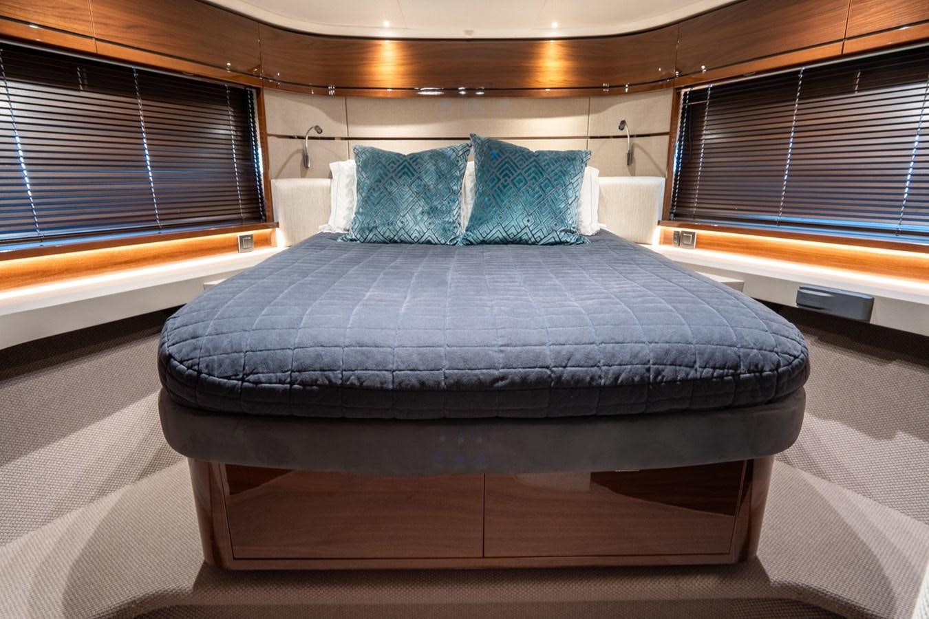 a bed in a room aboard CINDERELLA Yacht for Sale