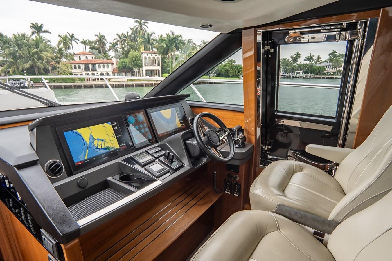 inside of a car aboard CINDERELLA Yacht for Sale