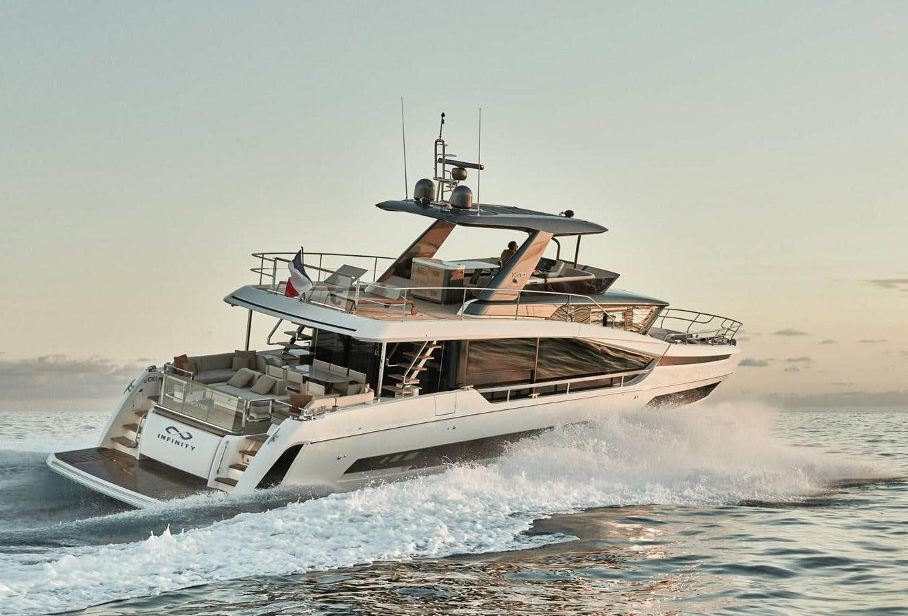 a boat on the water aboard 2024 PRESTIGE X-LINE X70 Yacht for Sale