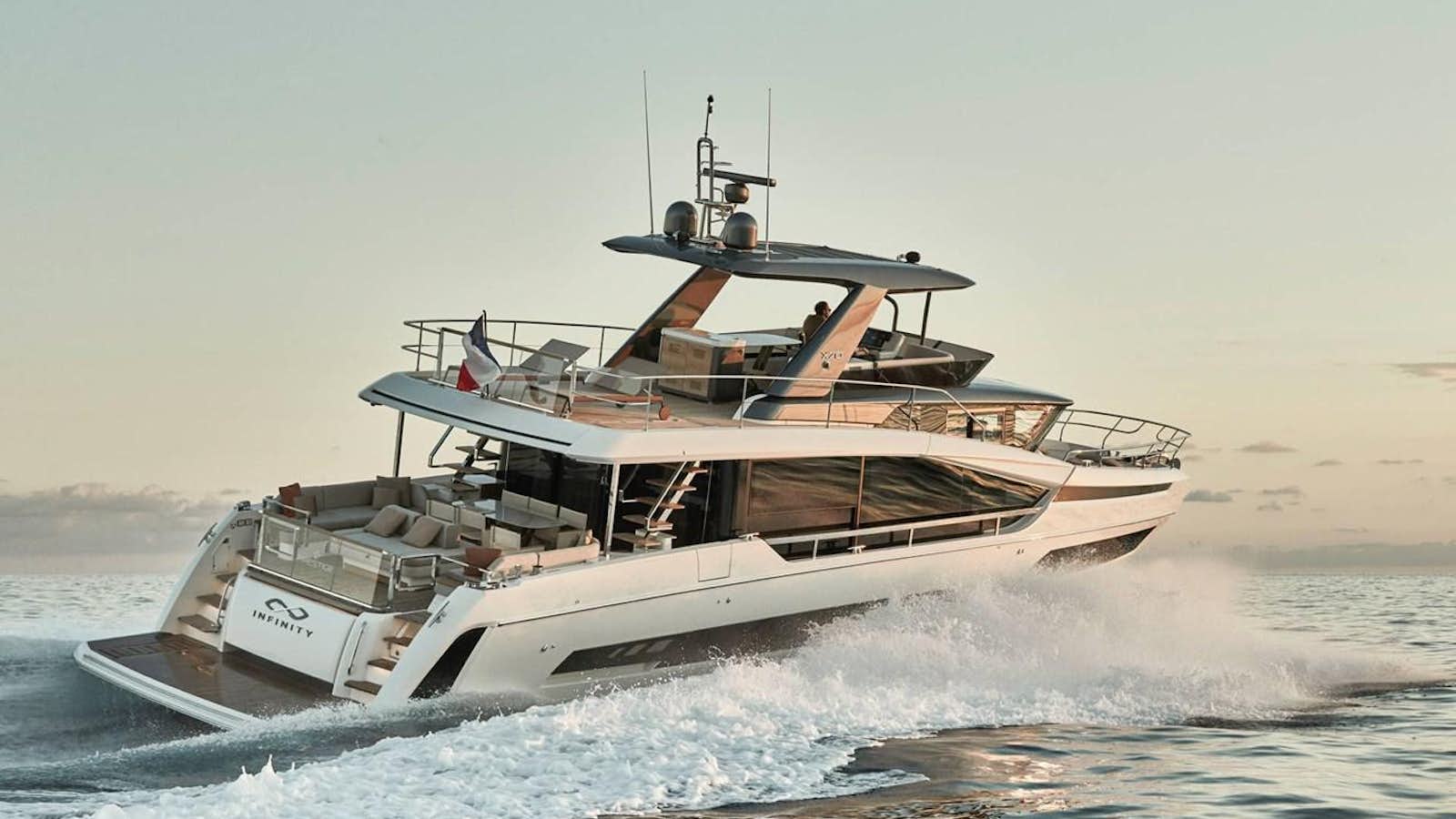 a boat on the water aboard 2024 PRESTIGE X-LINE X70 Yacht for Sale