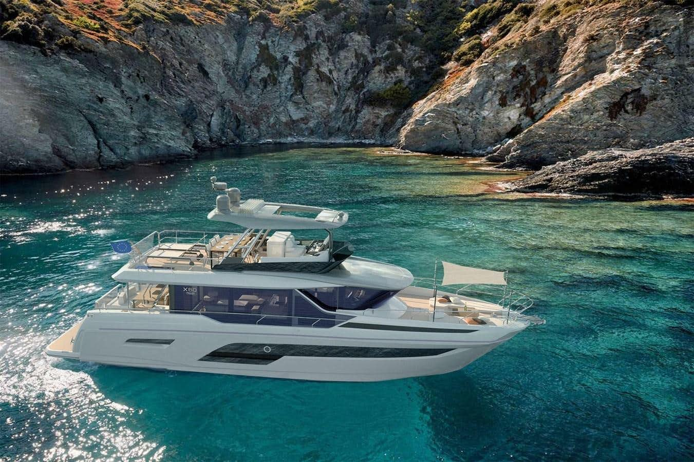 a boat on the water aboard 2024 PRESTIGE X60 Yacht for Sale