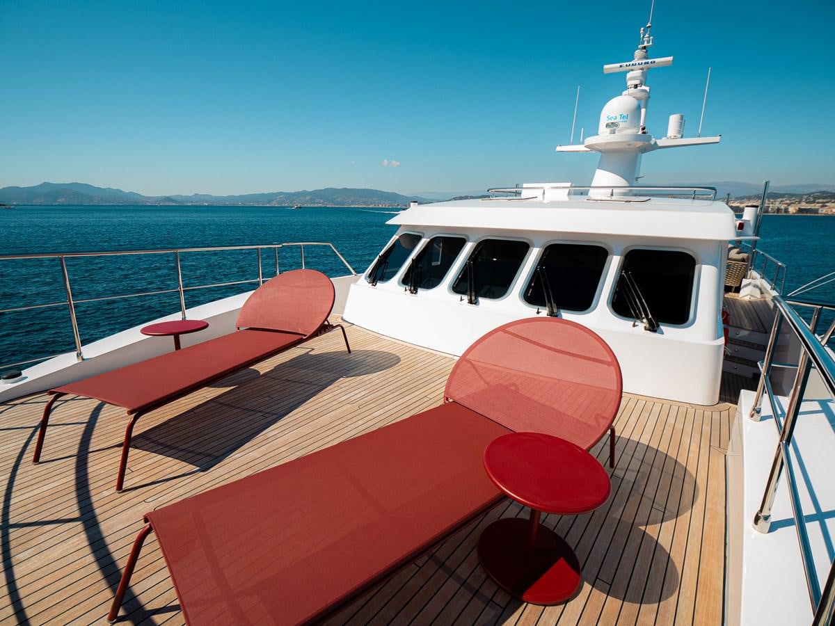 a boat on a deck aboard HELIAD III Yacht for Sale