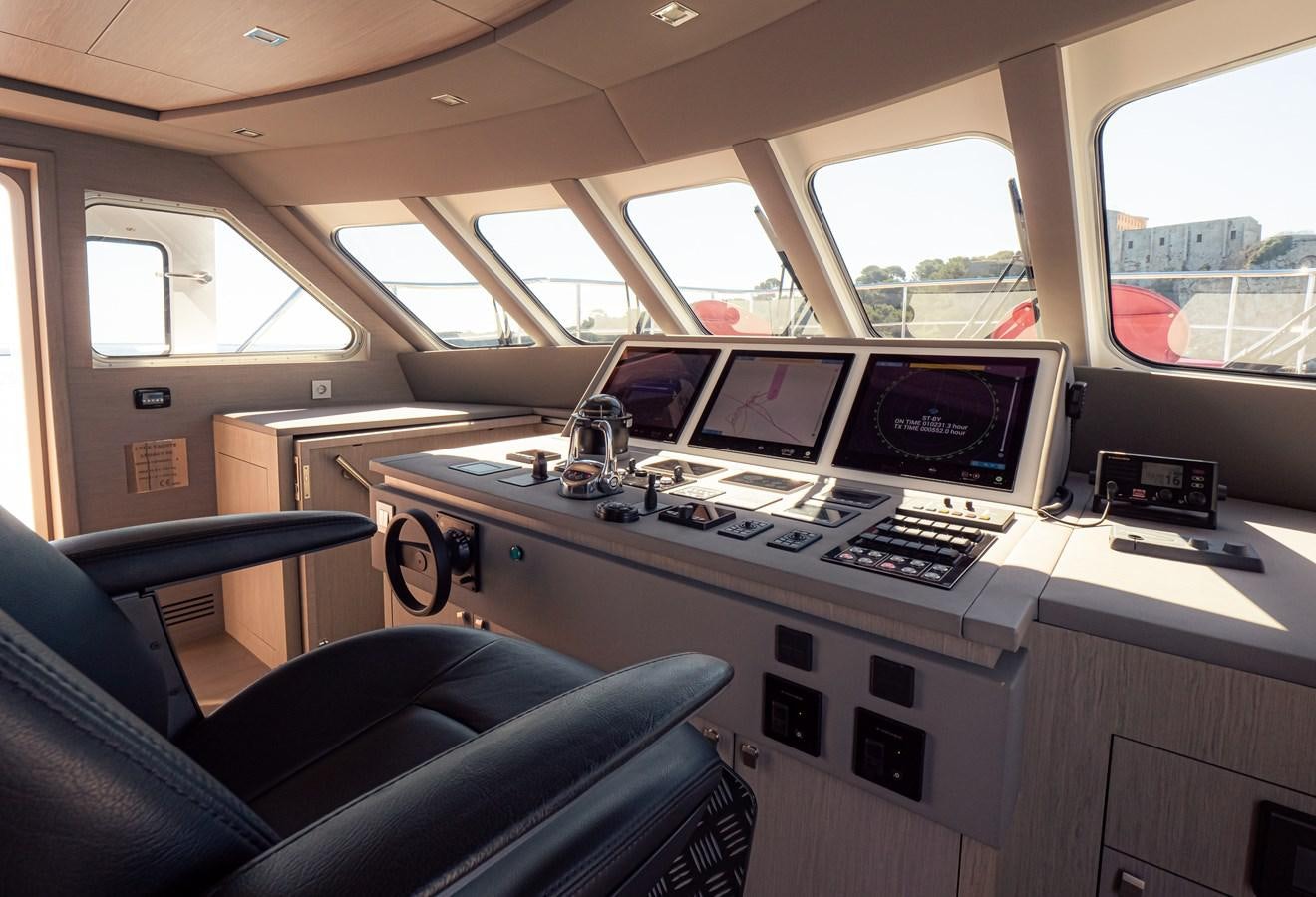 a vehicle with computers on the side aboard HELIAD III Yacht for Sale