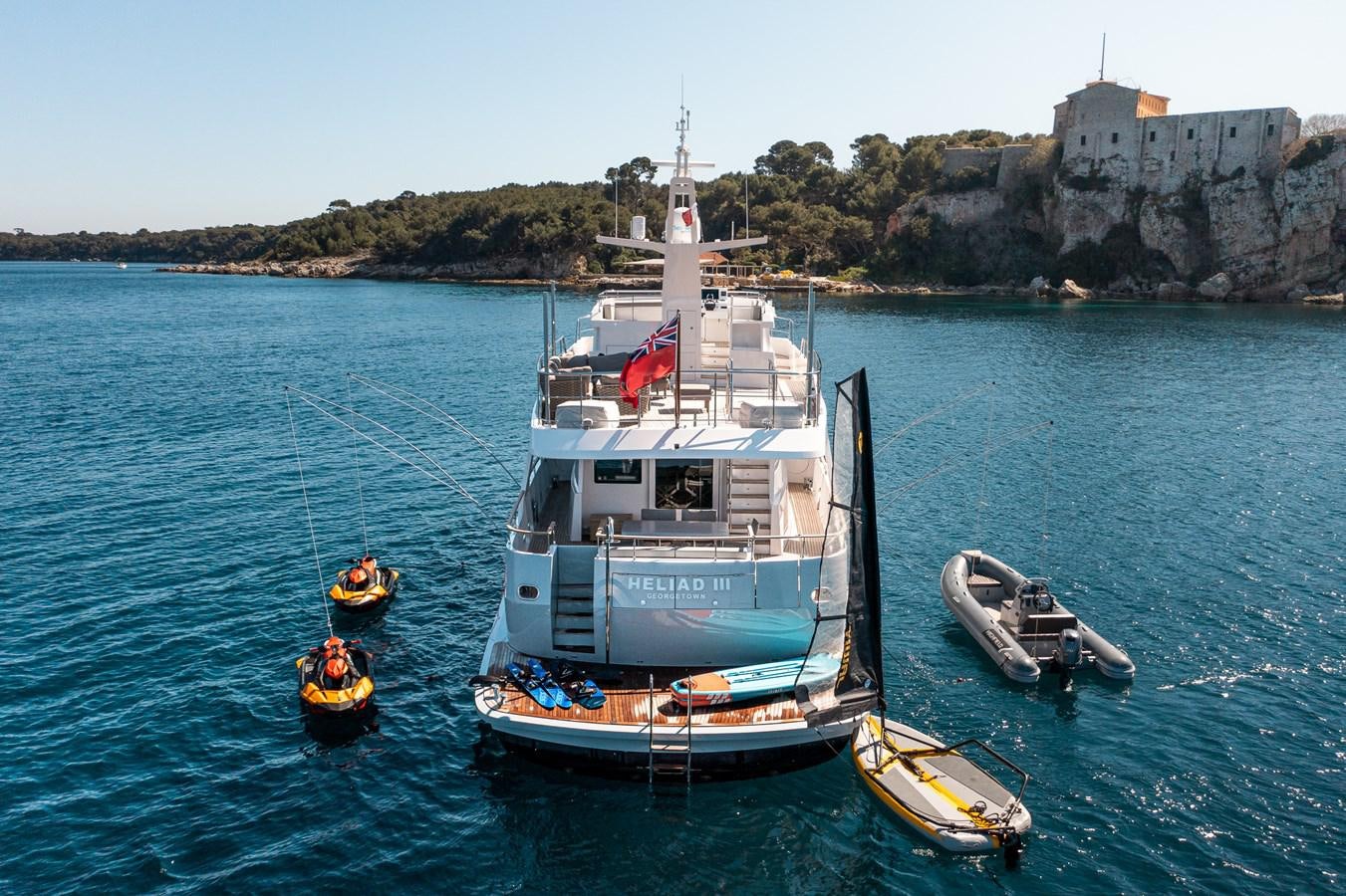 a boat sailing on the water aboard HELIAD III Yacht for Sale