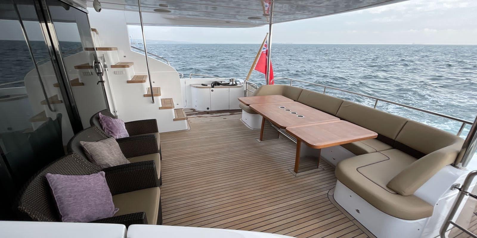 a boat on the water aboard PRINCESS 21M Yacht for Sale