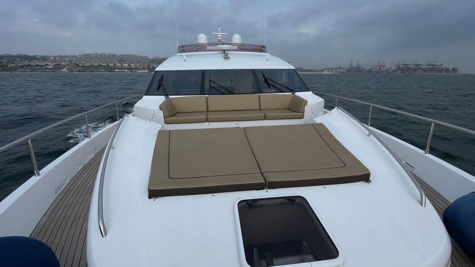a boat on the water aboard PRINCESS 21M Yacht for Sale