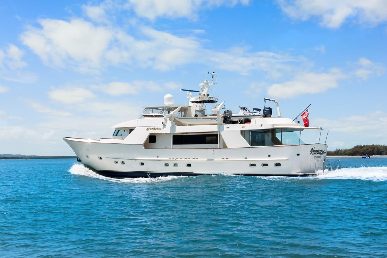 a boat on the water aboard HUNTRESS Yacht for Sale