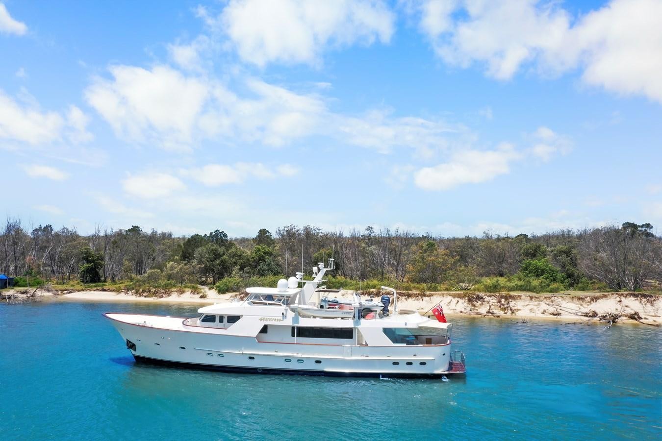 a boat on the water aboard HUNTRESS Yacht for Sale
