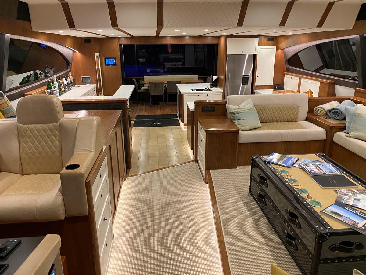 a room with a couch and a table aboard THE KEYS Yacht for Sale