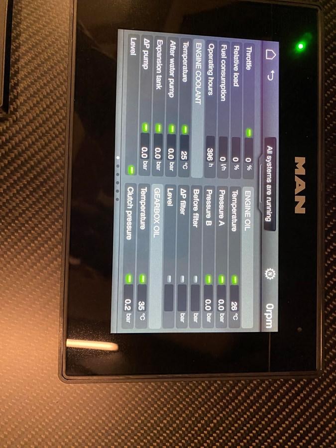 graphical user interface aboard THE KEYS Yacht for Sale