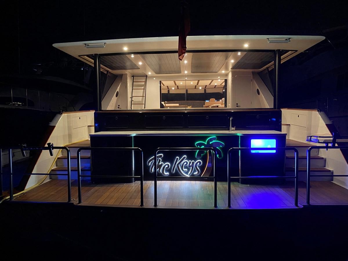 a room with a pool table aboard THE KEYS Yacht for Sale