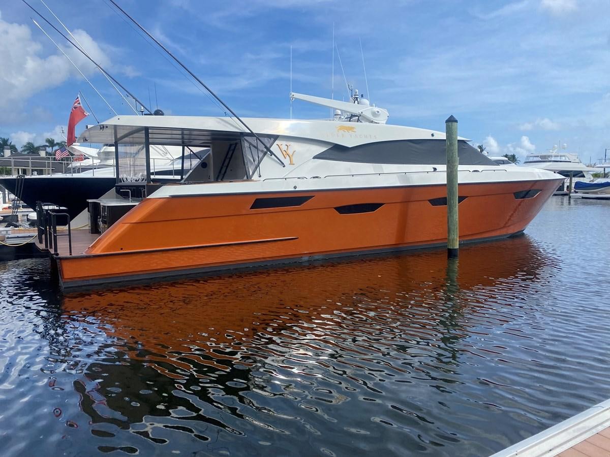 a boat docked at a pier aboard THE KEYS Yacht for Sale