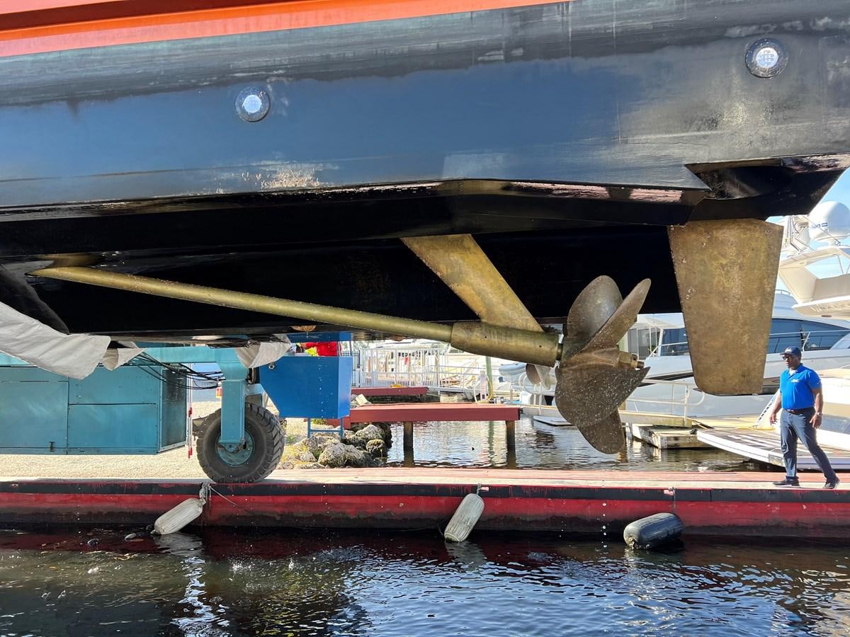 a person standing on a boat aboard THE KEYS Yacht for Sale