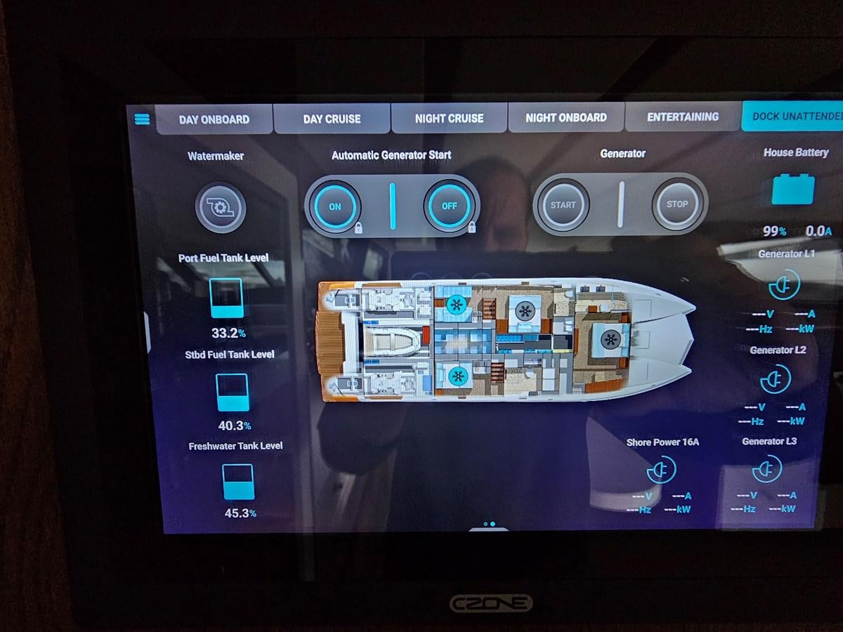 graphical user interface, application aboard THE KEYS Yacht for Sale