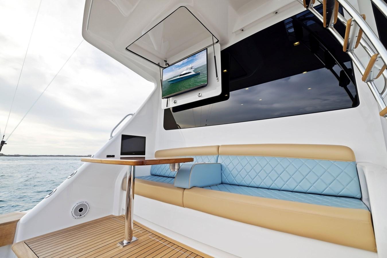a boat with a screen on the deck aboard ZATARA Yacht for Sale