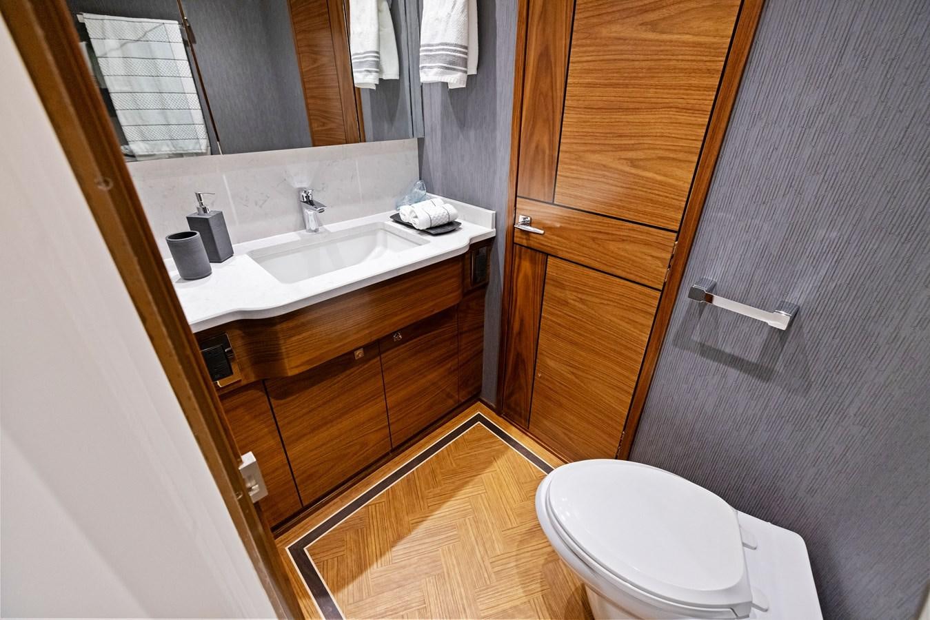 a bathroom with a sink and a toilet aboard ZATARA Yacht for Sale