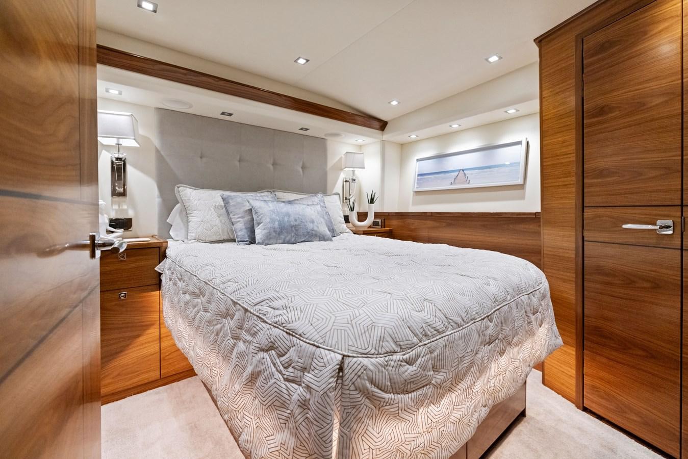 a bed in a room aboard ZATARA Yacht for Sale