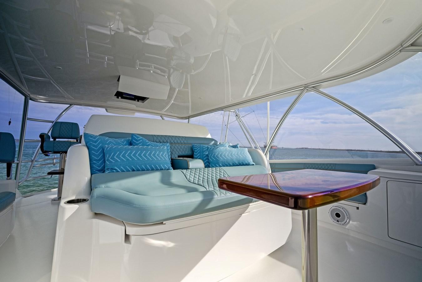 a tent with a table and chairs aboard ZATARA Yacht for Sale