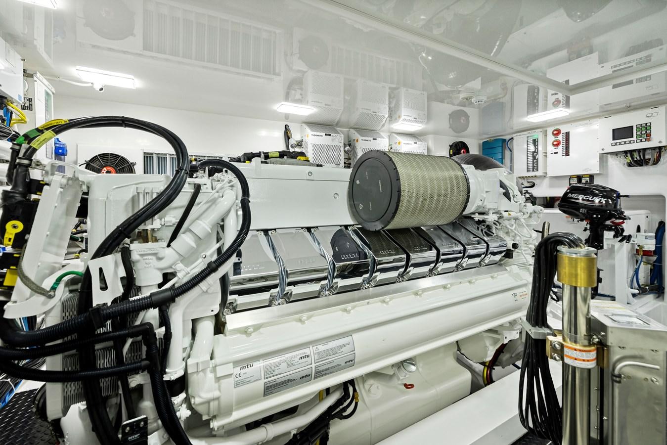 a large machine with large metal pipes aboard ZATARA Yacht for Sale