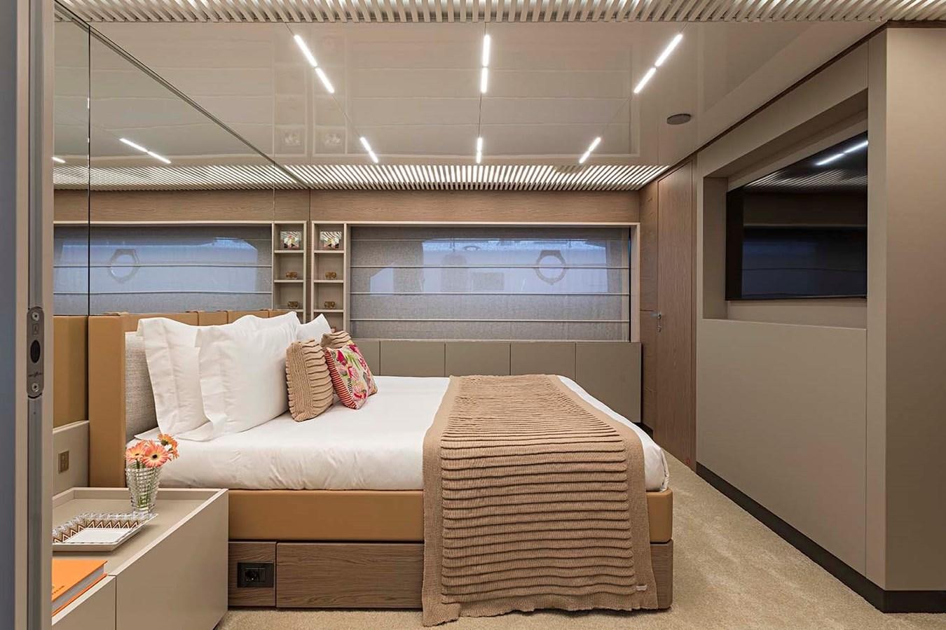 a bed in a room aboard ANINHA I Yacht for Sale