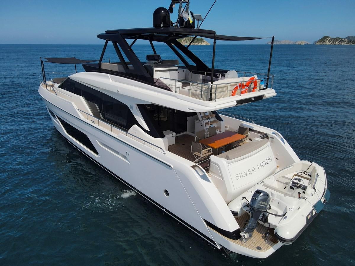 a boat on the water aboard SILVER MOON Yacht for Sale