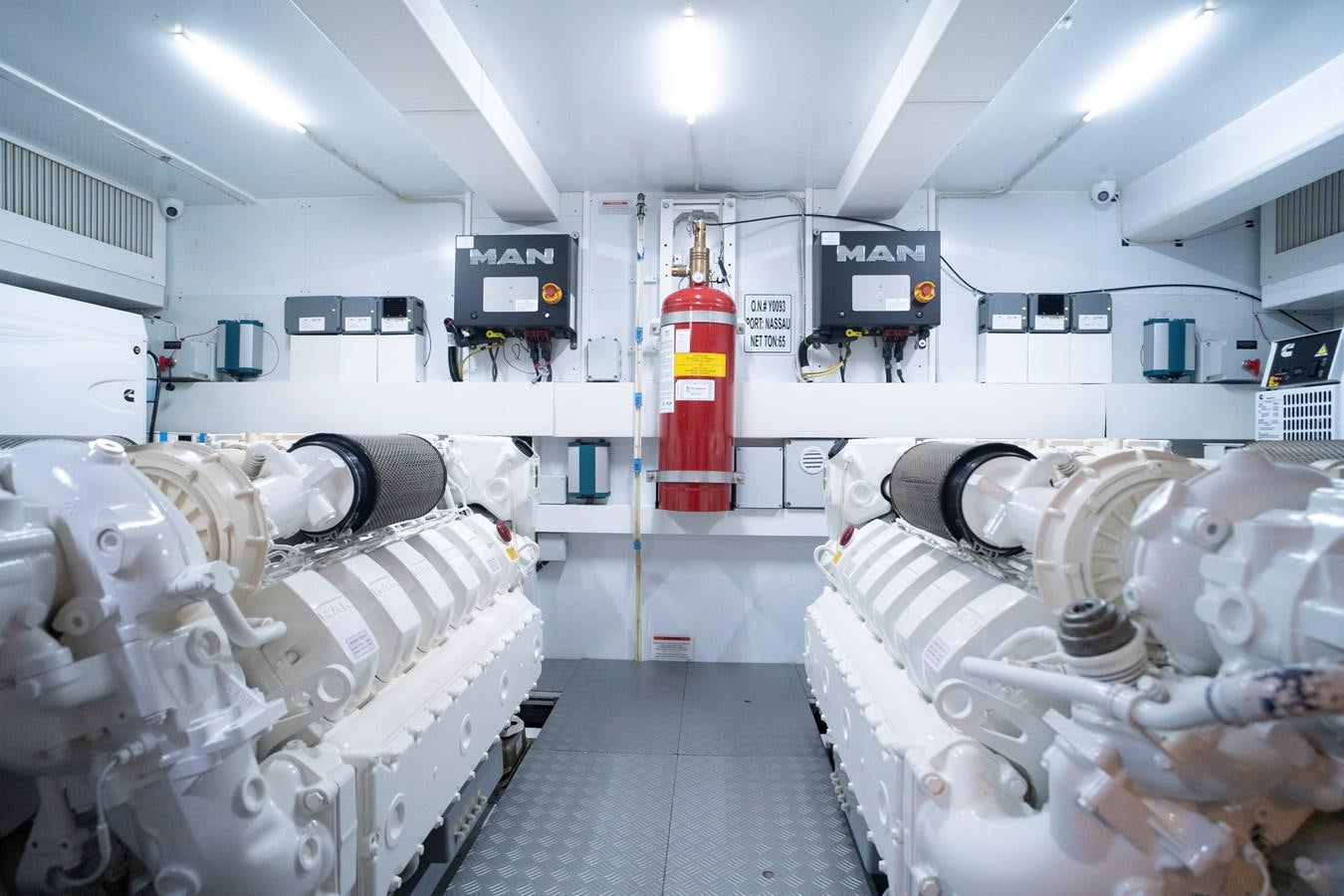 a room with several machines aboard SILVER MOON Yacht for Sale