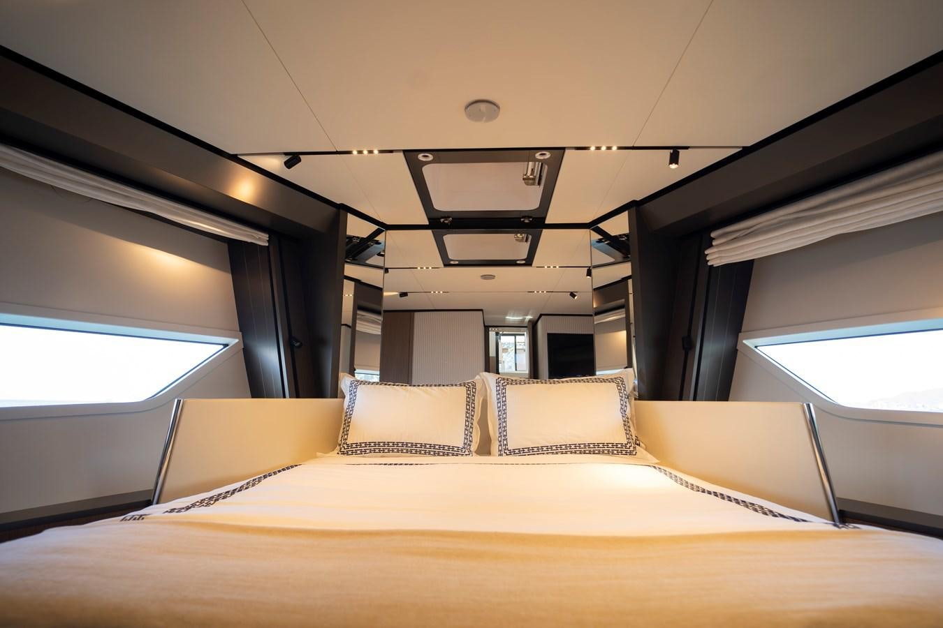 a bed in a vehicle aboard SILVER MOON Yacht for Sale