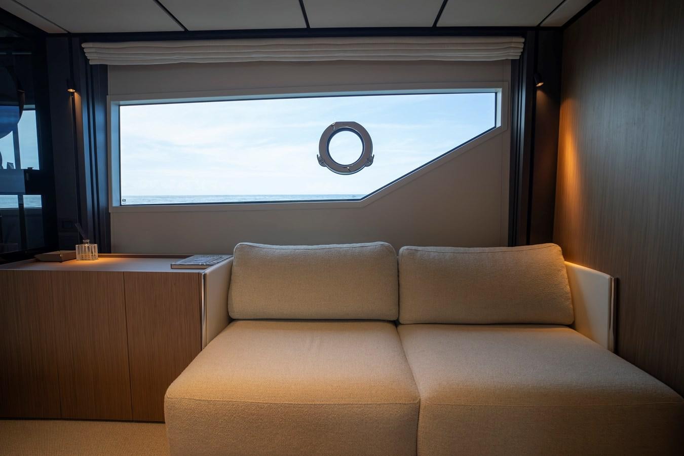 a couch in a room aboard SILVER MOON Yacht for Sale