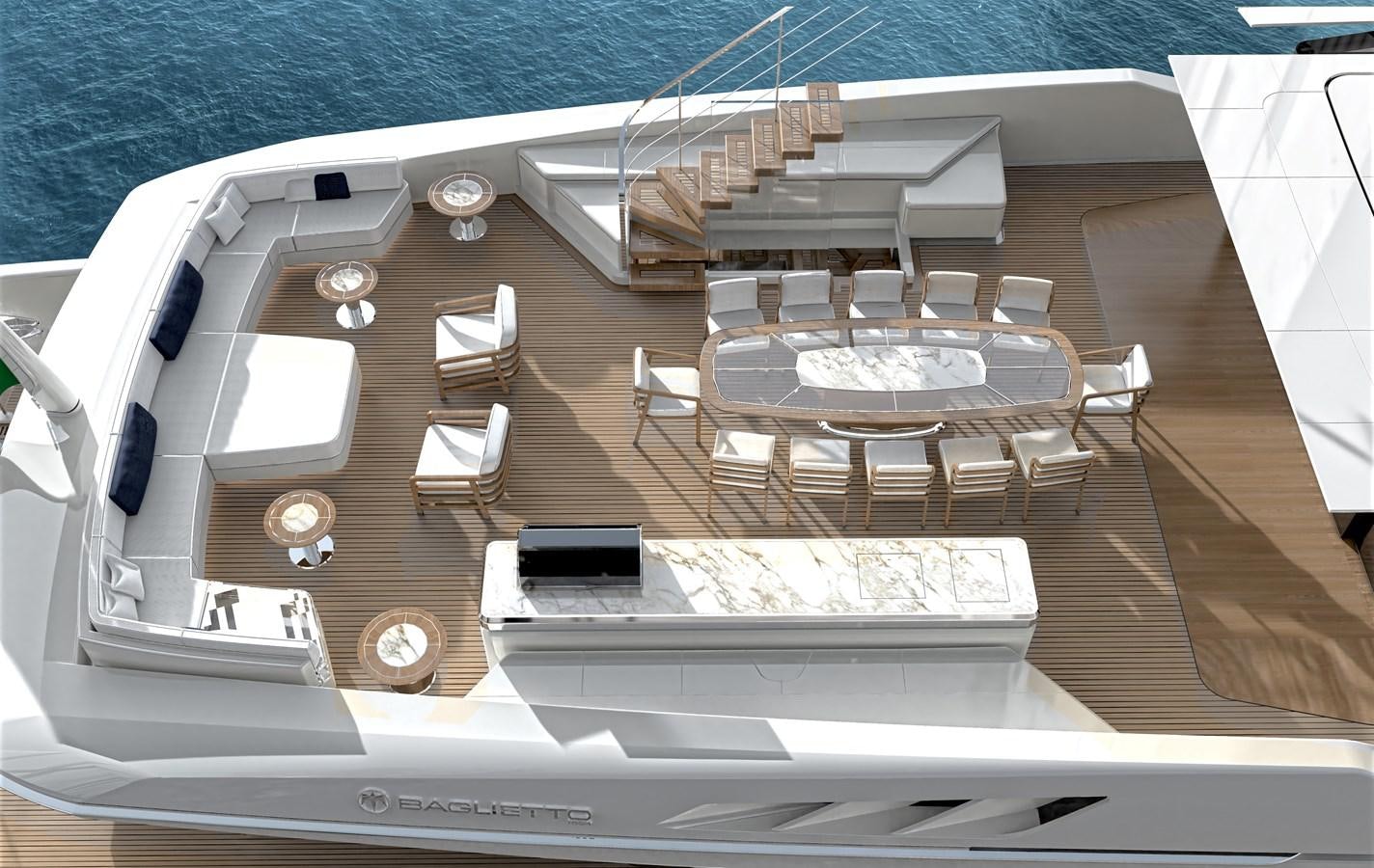 a model of a boat aboard BAGLIETTO T52 HULL #04 Yacht for Sale