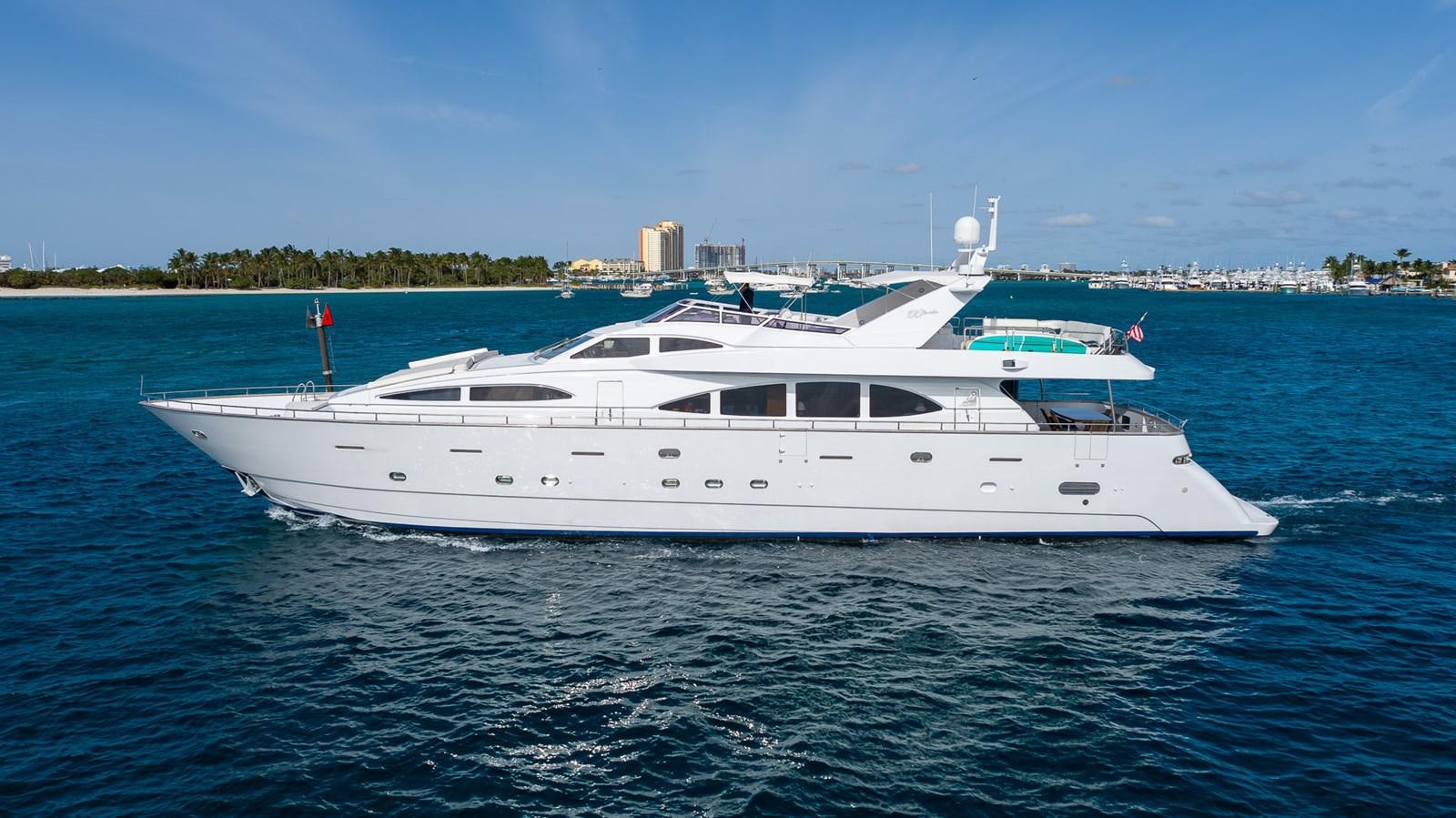 a white yacht in the water aboard ENDLESS SUN Yacht for Sale