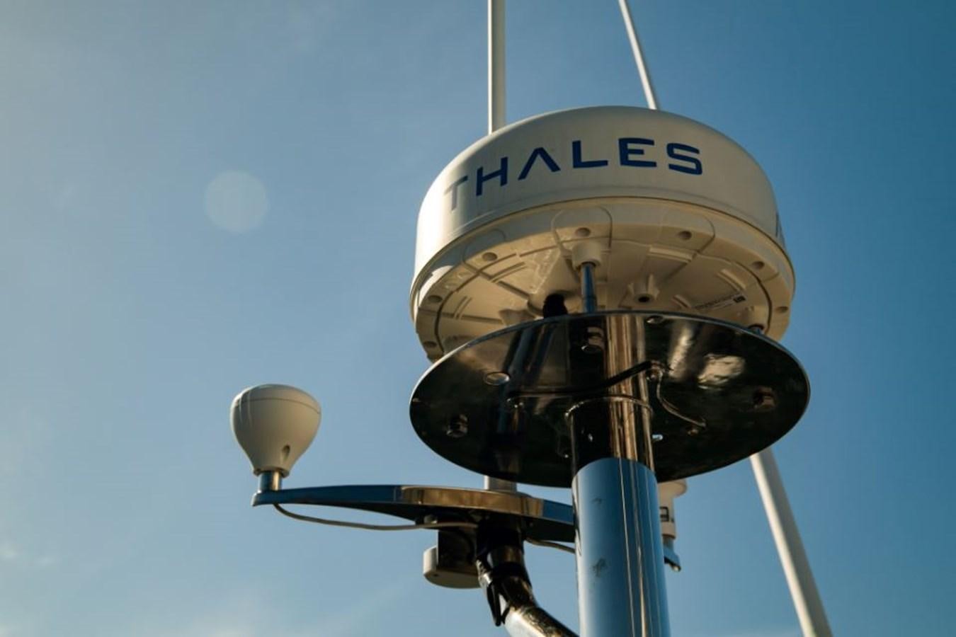 a water tower with a sign on it aboard SAPPHIRE II OF LONDON Yacht for Sale