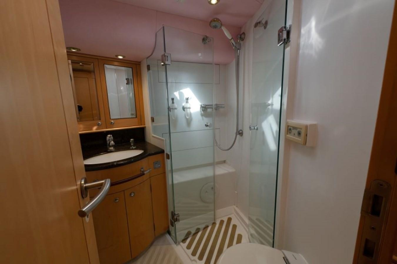 a shower unit in a bathroom aboard SAPPHIRE II OF LONDON Yacht for Sale