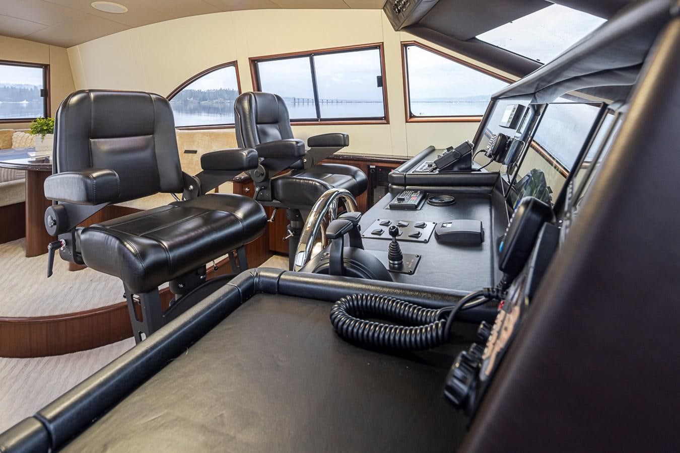 the inside of a car aboard SEA SPUR Yacht for Sale