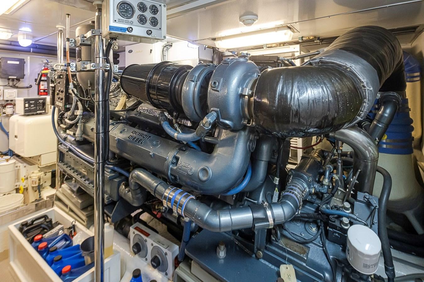 a machine with a large metal pipe aboard SEA SPUR Yacht for Sale