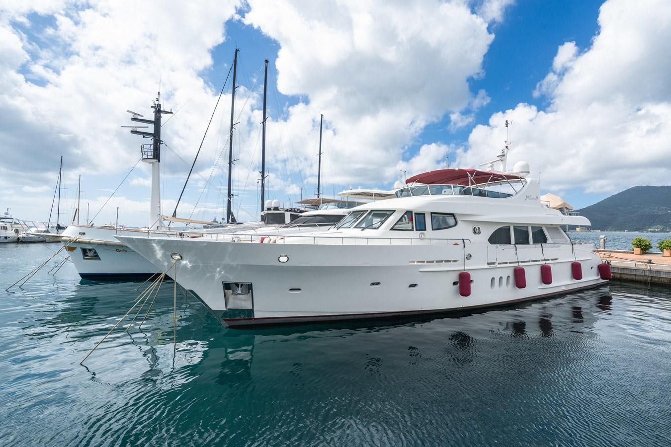a white boat in the water aboard JASMINE LUNA Yacht for Sale