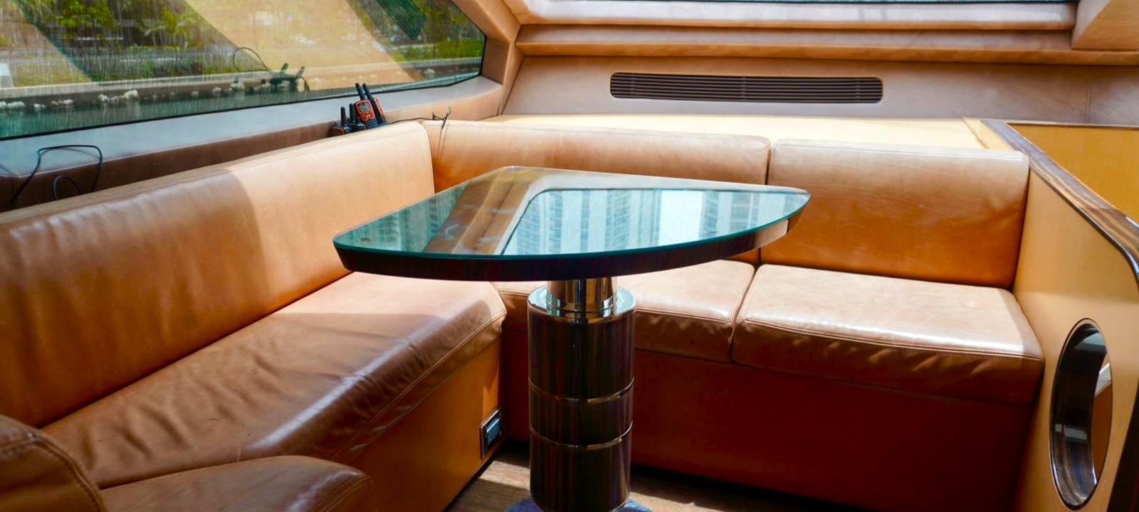 a pool table in a car aboard OUR TIME Yacht for Sale