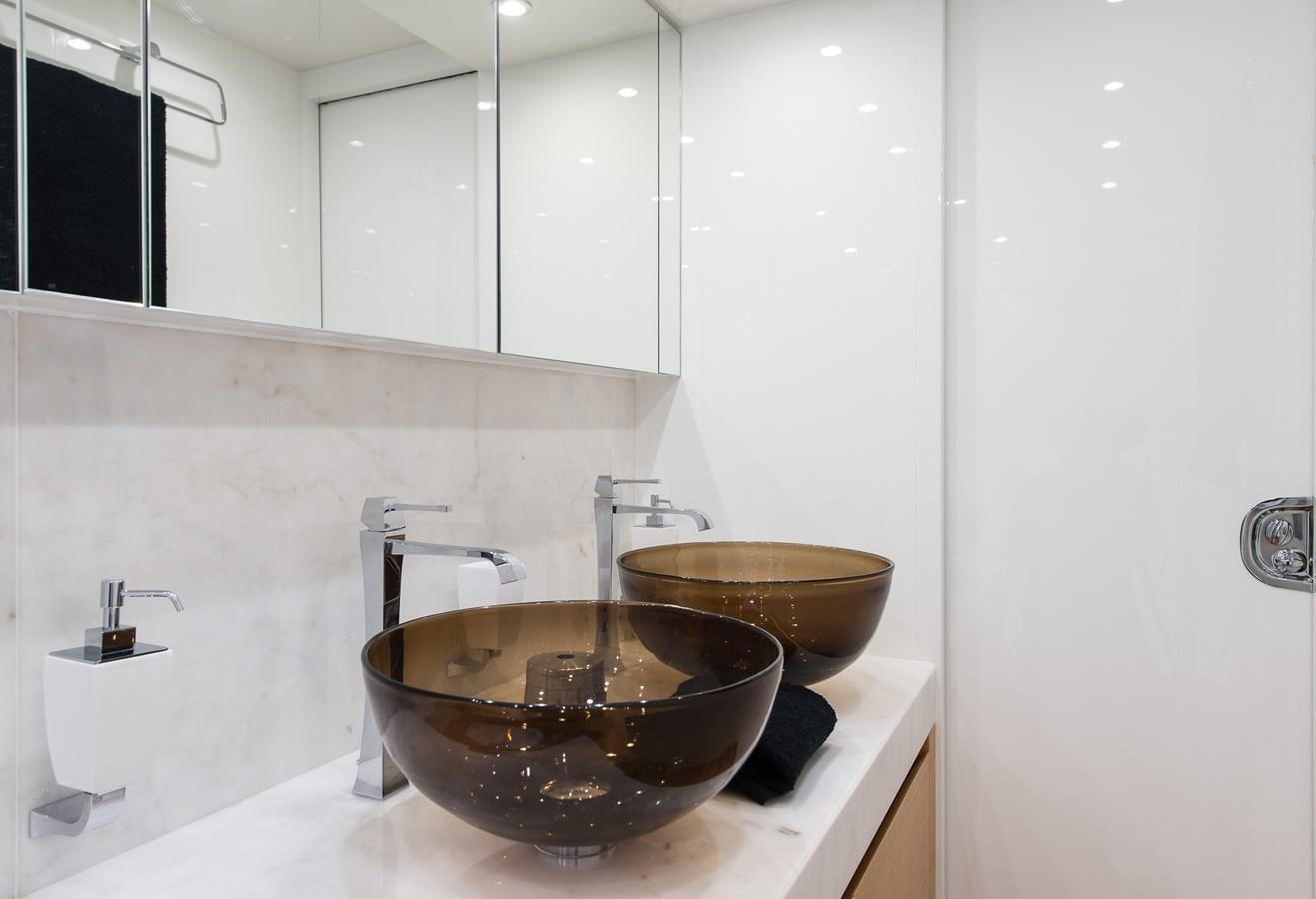 a bowl of water on a counter aboard MIREDO Yacht for Sale