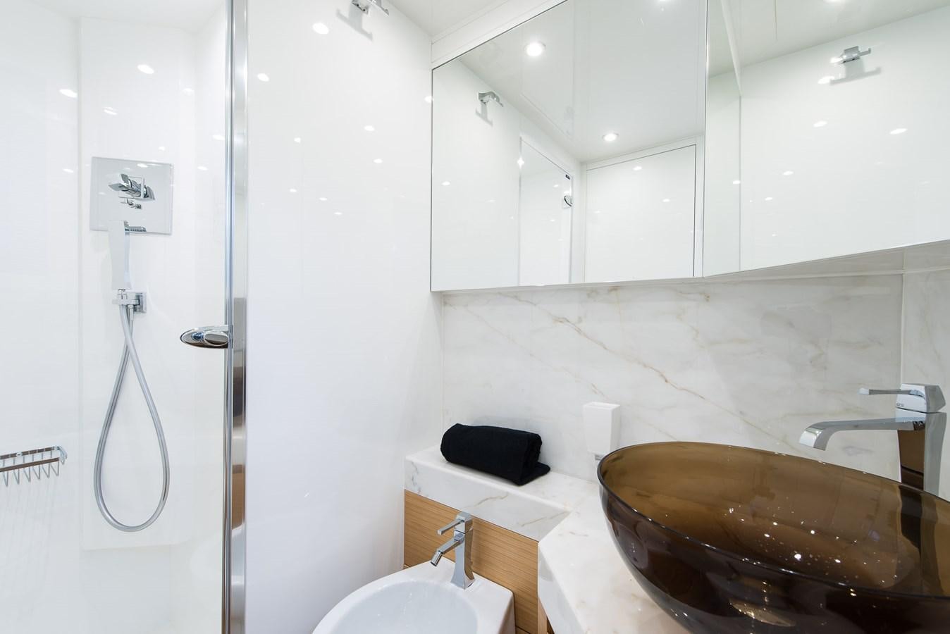 a bathroom with a large tub aboard MIREDO Yacht for Sale