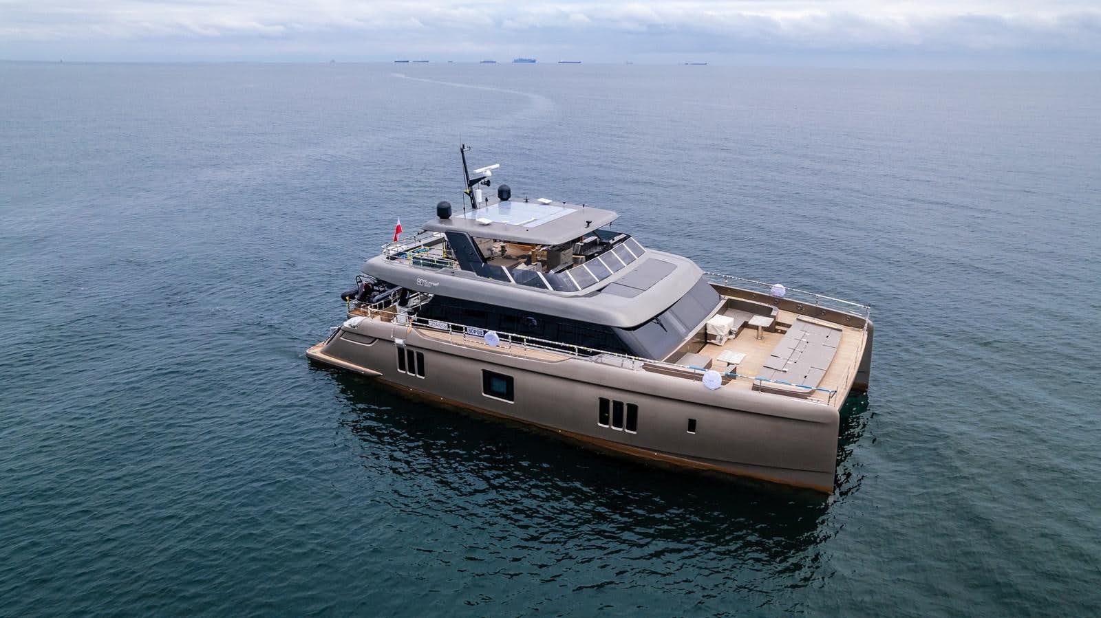 a boat in the water aboard SUNREEF 80 POWER Yacht for Sale