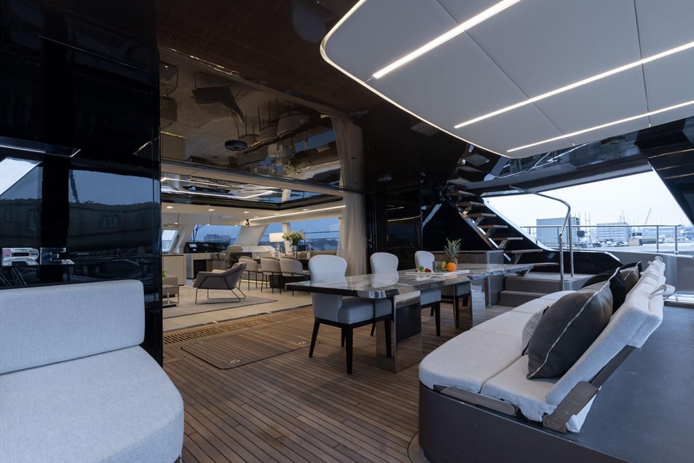 a boat is sailing in the sea aboard SUNREEF 80 POWER Yacht for Sale