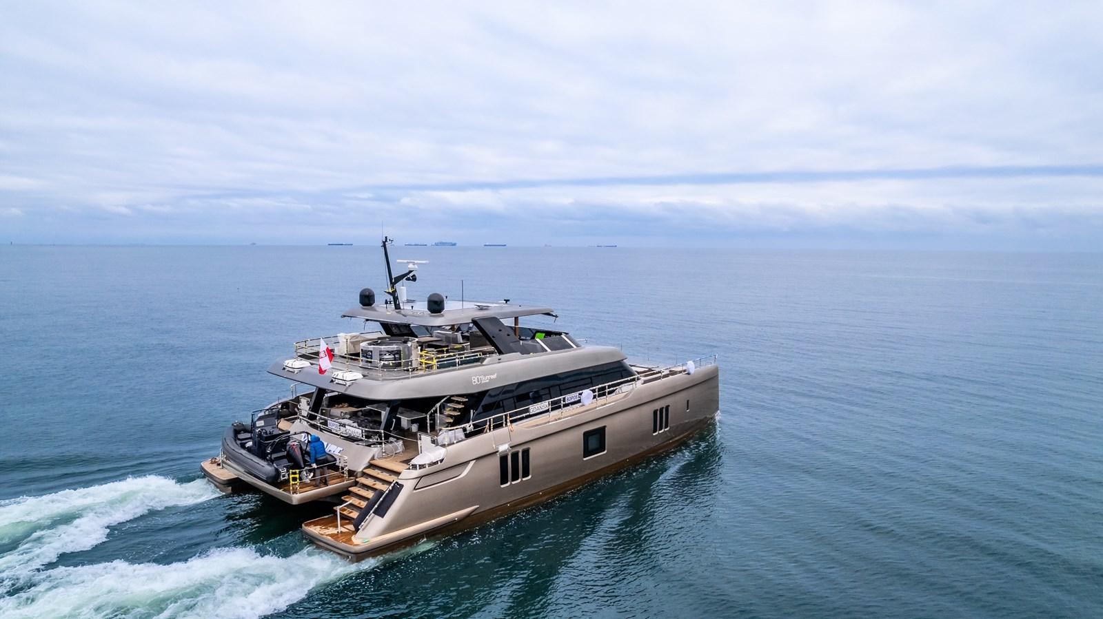 a boat in the water aboard SUNREEF 80 POWER Yacht for Sale