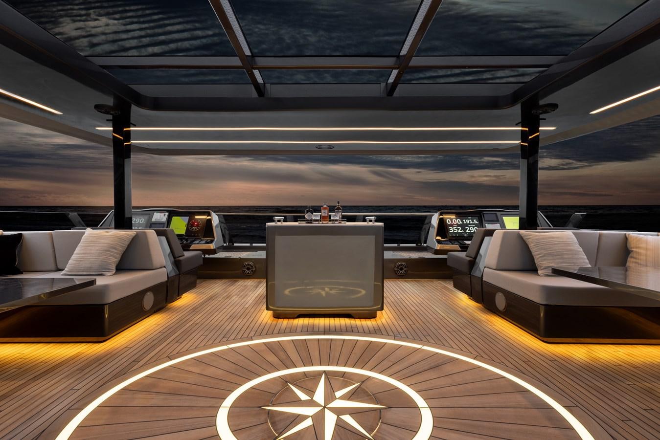 a room with couches and a television aboard SUNREEF 80 POWER Yacht for Sale