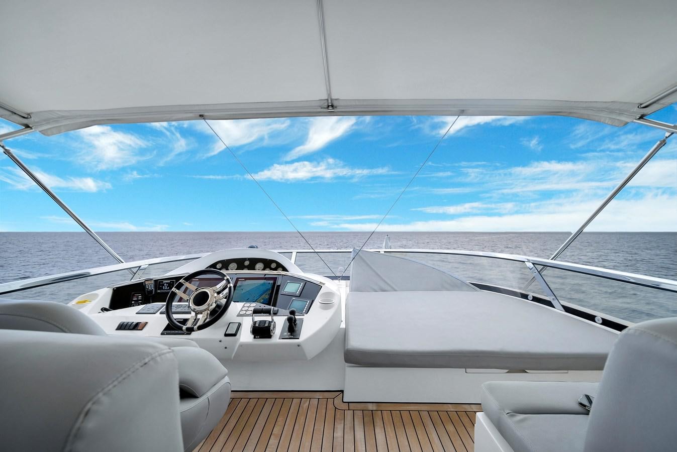 inside of a car aboard QUATTRO Yacht for Sale